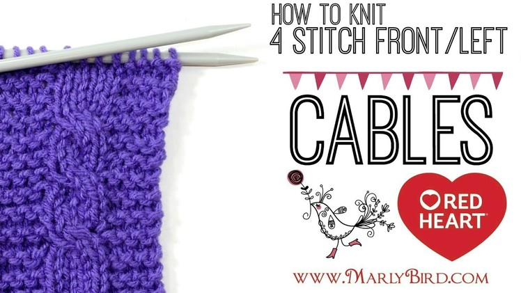 Beginner Basics Knitting: 4 Stitch Left Cable