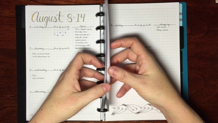 Bullet Journal Setup in a disc bound notebook