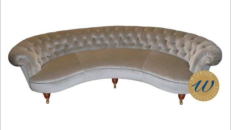 Buttoning a curved conversation couch | E & A Wates | London