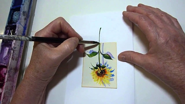 Card Making Ideas - Adding Flower Stems as Embellishments