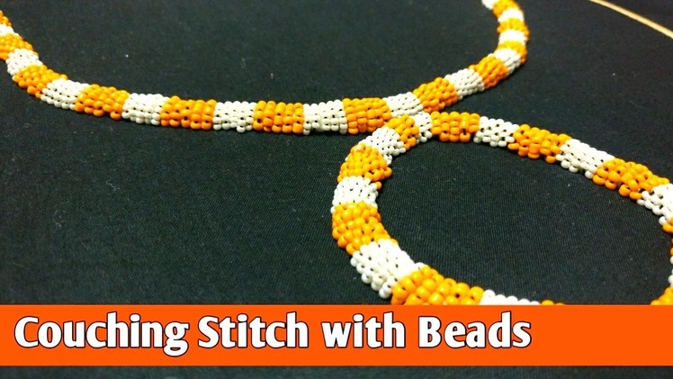 Couching stitch embroidery with Beads by Ek Indian Ghar