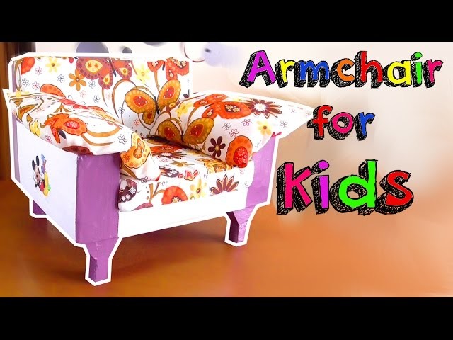 Crafts for kids! Make a miniature armchair with cardboard boxes