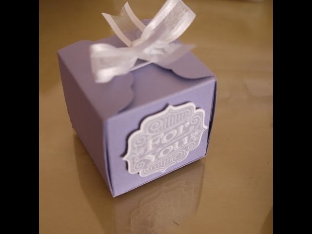 Cube Box with Scalloped Tag Topper wrapper closure