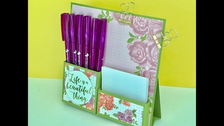 Desktop Notes Tidy - Video Tutorial with Petal Garden DSP by Stampin' Up