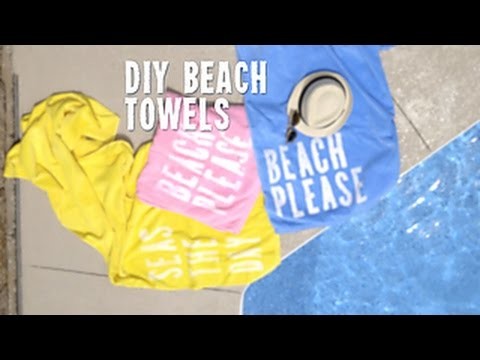 DIY Bleach-Stenciled Beach Towels - HGTV Happy