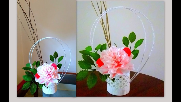 Diy How to make Elegant and Simple Paper Flower Ikebana Arrangement