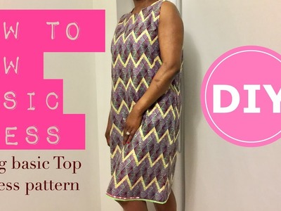 DIY HOW TO SEW A DRESS USING SIMPLE TOP PATTERN - PrettyTallLifeTV