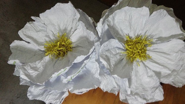 DIY Large Flower Using Crumpled, Used Bond Paper