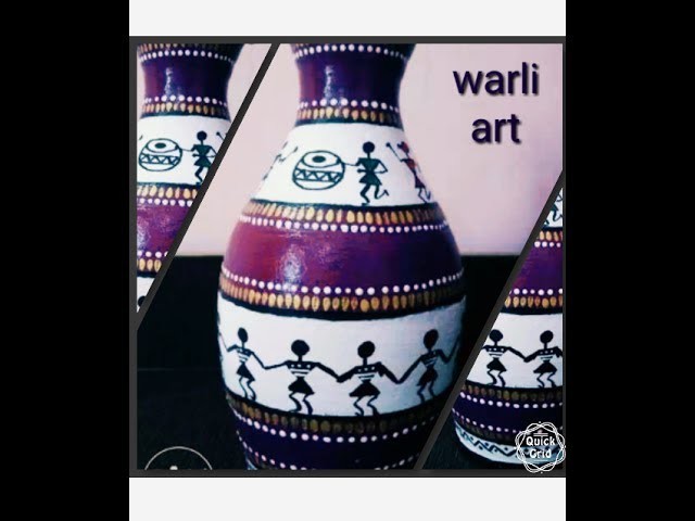 DIY, learn to paint terracotta pot beautifully with warli art. 