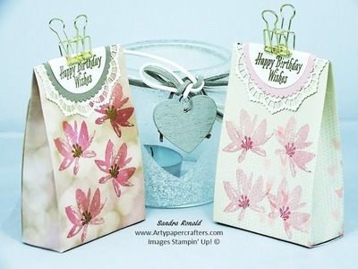 Handmade Gift Bag with Lacy Detail - SandraR UK Stampin' Up! Demonstrator Independent