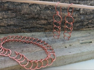 Horseshoe Link Chain Earrings and Bracelet