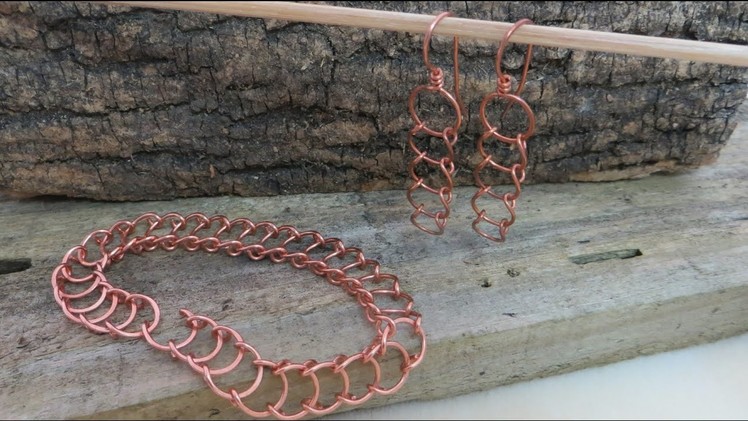 Horseshoe Link Chain Earrings and Bracelet