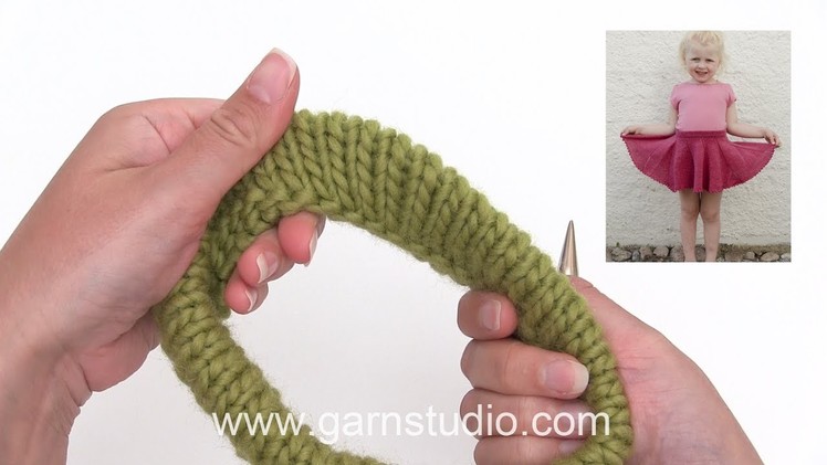 How to knit a folded edge in a skirt