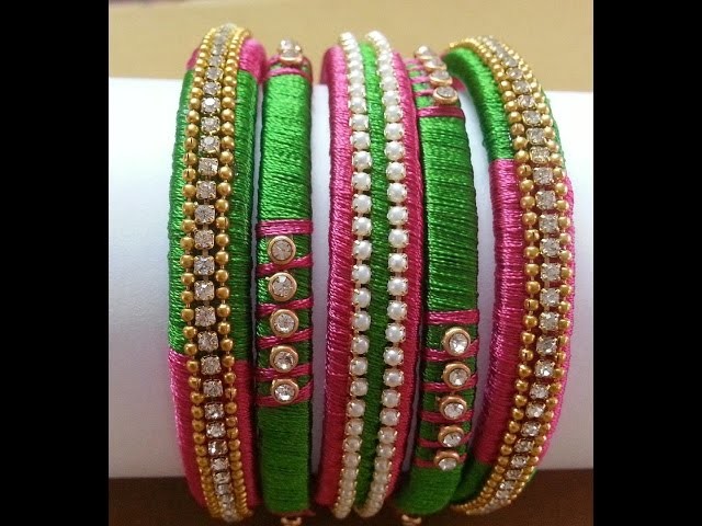 How to make a Designer Silk Thread Bangles Set at Home || Silk Thread Bangles Tutorial