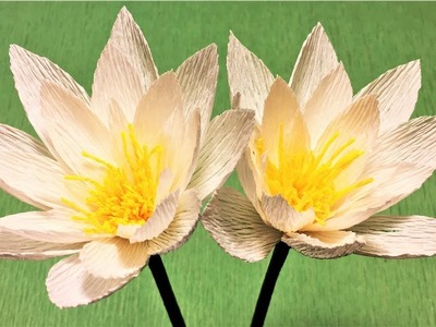How to make lotus  paper flower easy| Lotus crepe paper flower making tutorials