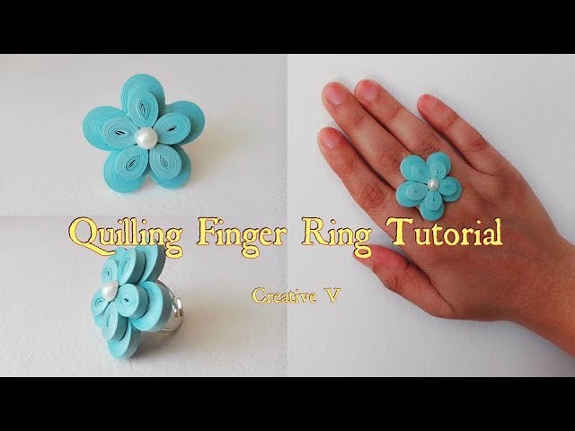 How to Make Quilling Finger Ring Tutorial. Design 7