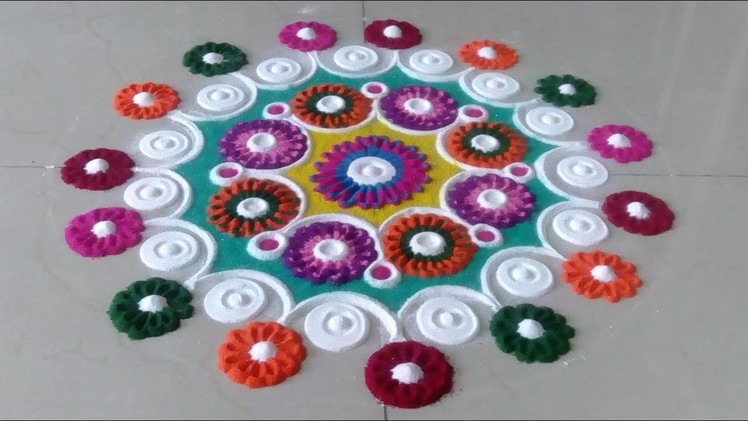 Innovative and Beautiful Multicolored Rangoli Designs.Creative Rangoli Designs by Shital Mahajan.