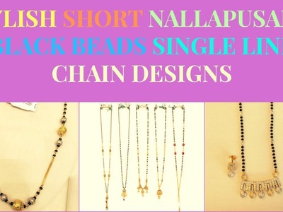 Latest Light Weight Nallapusalu.Black Beads.Mangalsutra Chain Designs