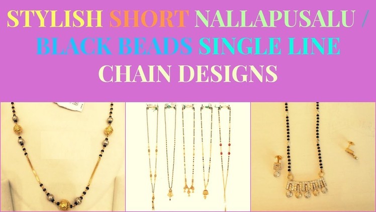 Latest Light Weight Nallapusalu.Black Beads.Mangalsutra Chain Designs