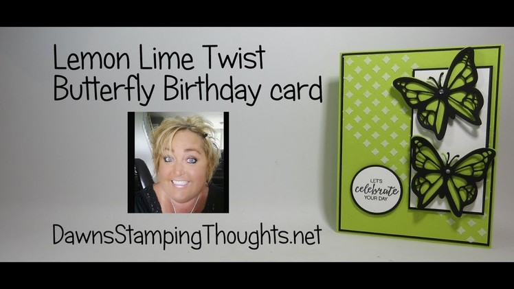 Lemon Lime Twist Butterfly Birthday card