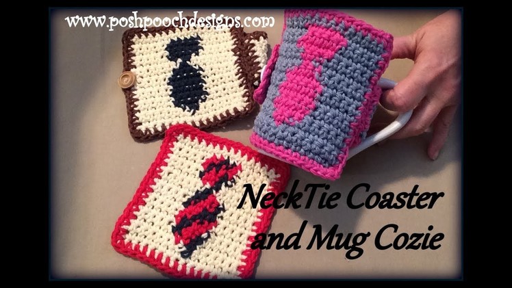 NeckTie Coaster and Mug Cozie Crochet Pattern