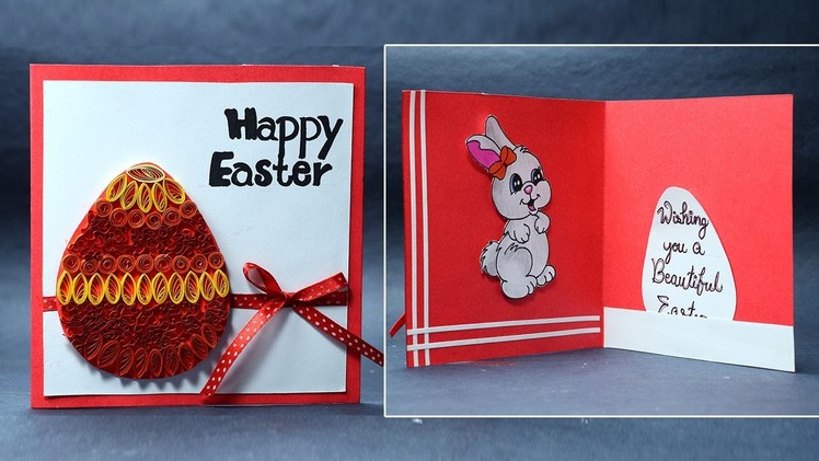 Quilling Easter Egg Greeting Cards Making - Simple & Easy
