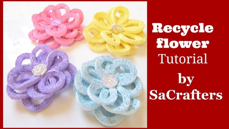 Recycle flower tutorial by SaCrafters