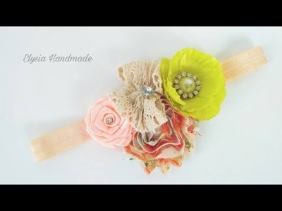 Rolled Rose For Shabby Vintage Headband For Baby and Todler | DIY by Elysia Handmade