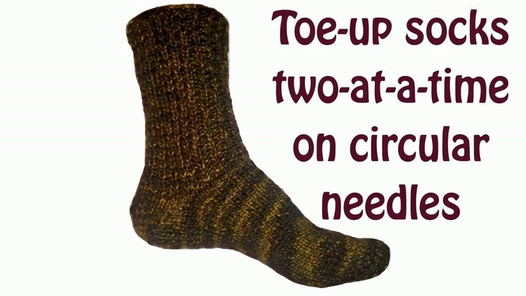 Toe-up socks two-at-a-time on circular needles