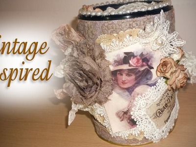Vintage Inspired Altered Jar. Container - Lavish Laces