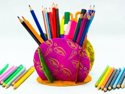 Waste Material Craft Ideas - Pencil Holder From Old CDs