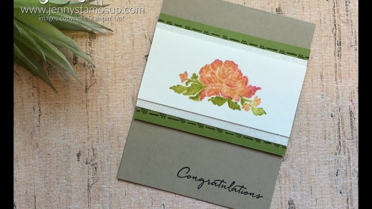 Watercolor floral with markers using Stampin Up products with Jenny Hall