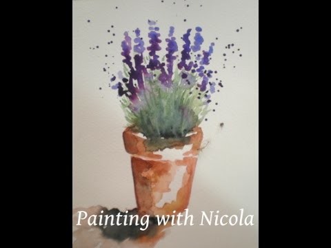 You can paint this  'Pot of Lavender', in watercolours, in 10 minutes. Learn more goo.gl.f8msrD