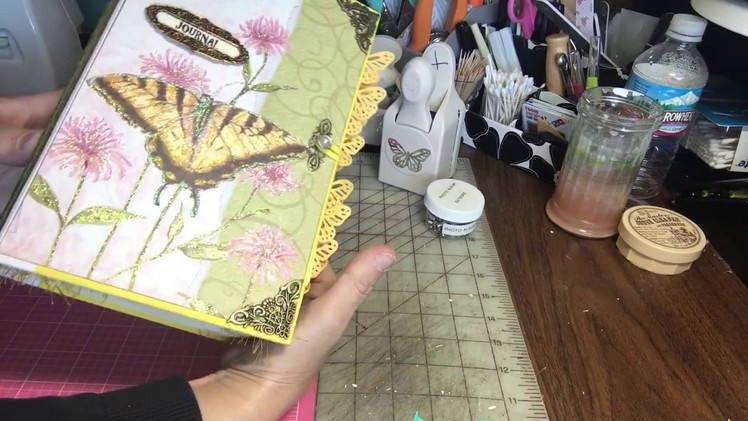 Altered Book Journal Yellow Butterfly