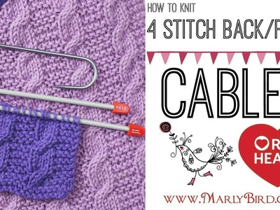 Beginner Basics Knitting: How to Knit 4 Stitch Right Cable