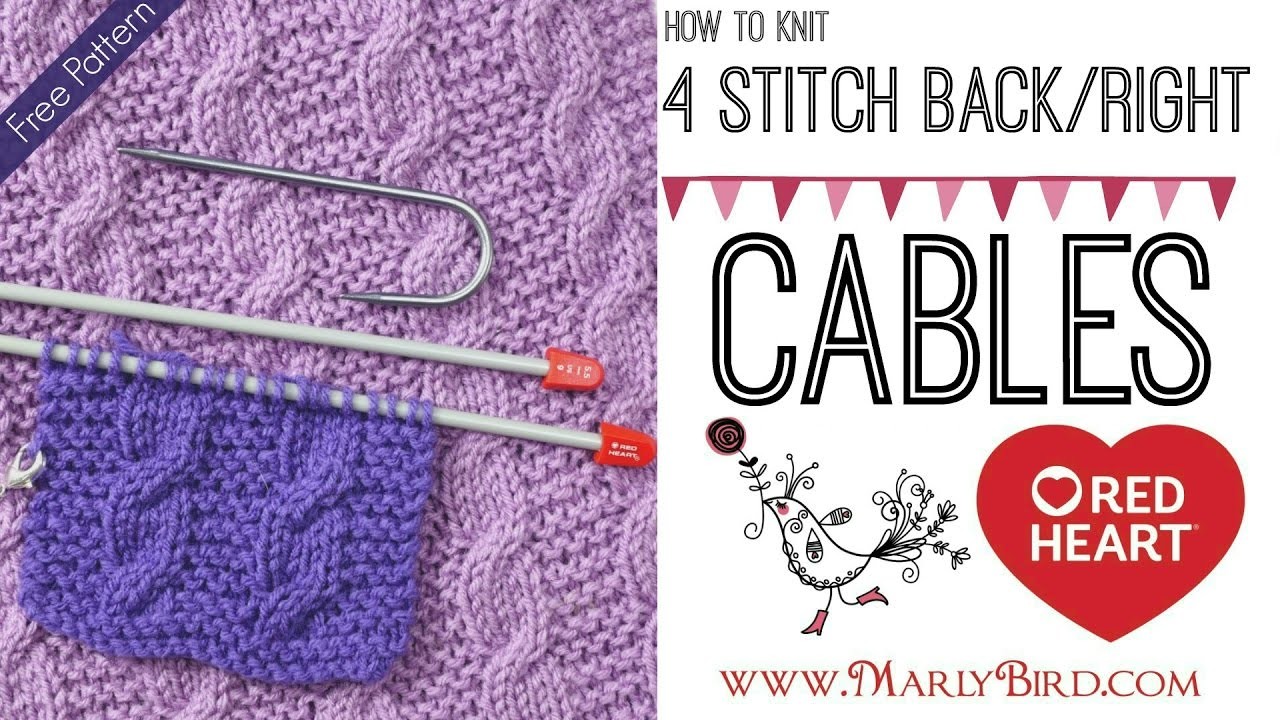 Beginner Basics Knitting: How to Knit 4 Stitch Right Cable