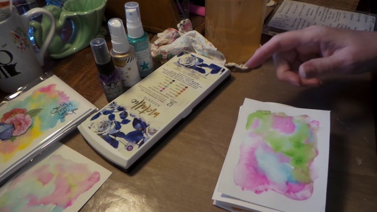 DIY How to paint easy watercolor sticker cards Start to Finish