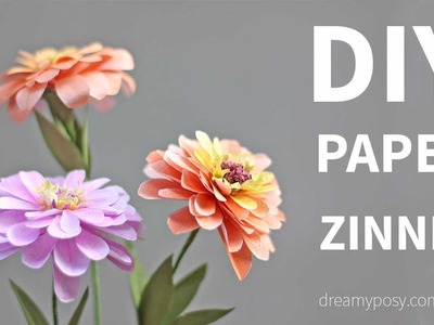 [FREE template and tutorial]: Paper Zinnias flower from printer paper, SO SIMPLE