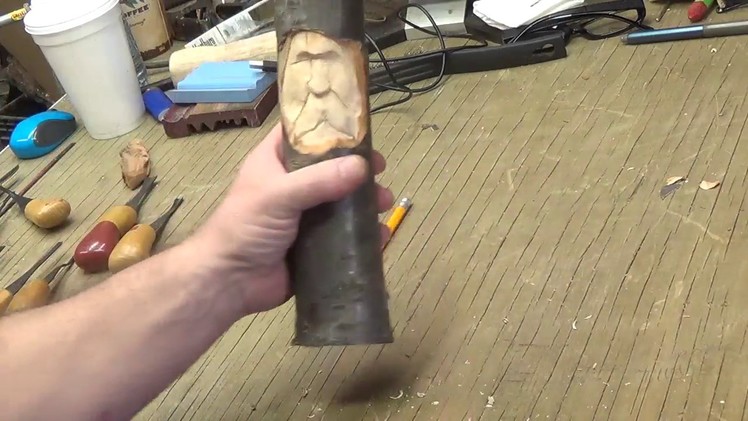 How To Carve a Wood Spirit With Hand Tools part 2.