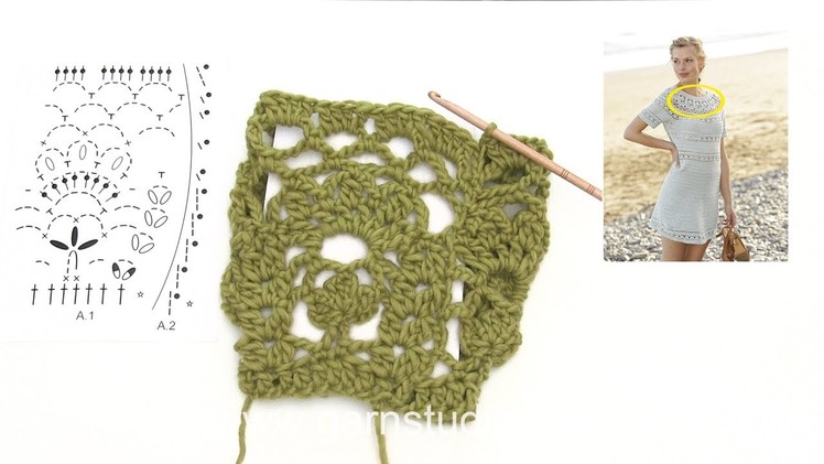 How to crochet A. 1 and A.2 in DROPS 175-30