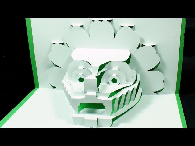 How to make a 3D DRAGON Pop Up Card | FREE Template - (Kirigami 3D) Dragon Head Greeting Card!