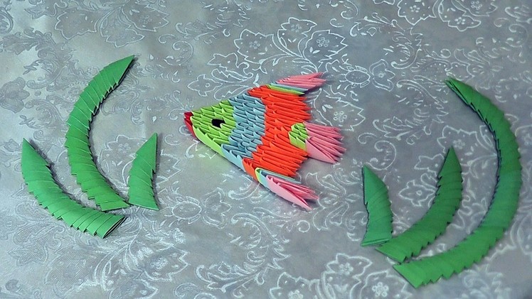 How to make a beautiful fish 3D origami (in the technique of modular origami) for beginners