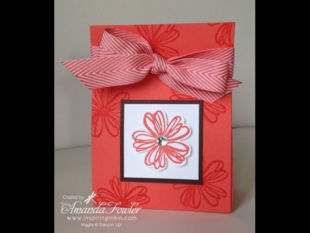 How to make a one sheet bag using Stampin' Up! card