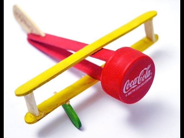How to Make A Plane with Popup Stick And CocaCola Cap DIY