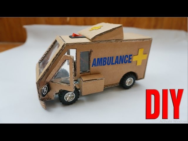 How To Make Ambulance Car DIY (Toy Car) Powered Car Very Simple