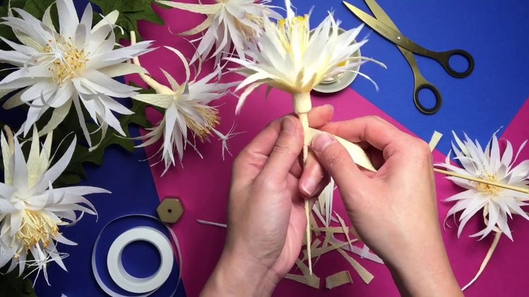 How to make crepe paper Cactus Flower