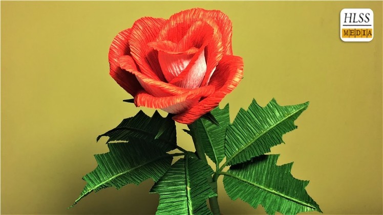 How to make rose paper flower| diy rose crepe paper flower making tutorials| paper crafts
