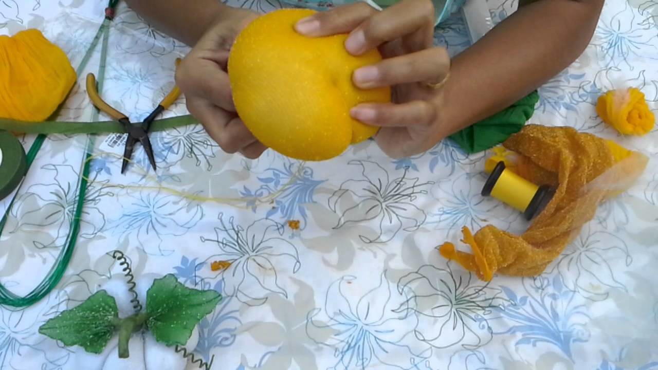 How to make  stocking flower ( Pumpkin)ployandpoom