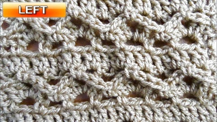 Lacy Waves Crochet Stitch - Left Handed Crochet Tutorial