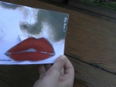 Make big kiss pop up card